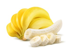 新鲜美味切片的香蕉高清图片 