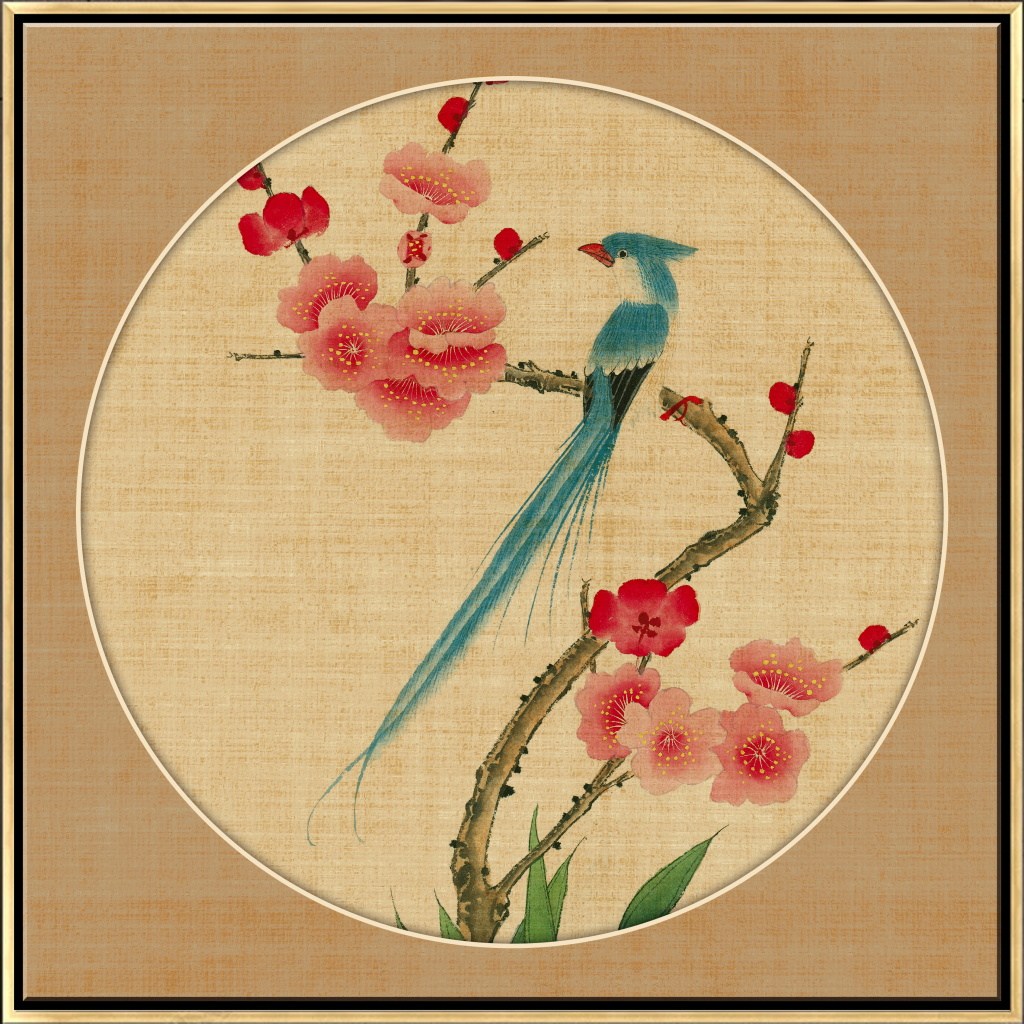 装饰画高清图片素材:新中式小鸟工笔花鸟装饰画 ,文件格式为psd