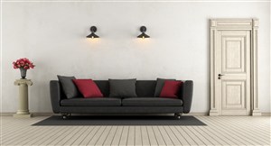 白色客厅家具装饰装修效果高清图片