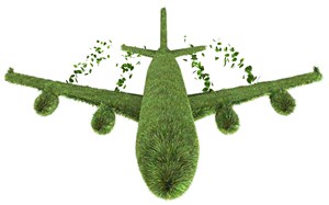 创意绿色飞机正面环保高清图片