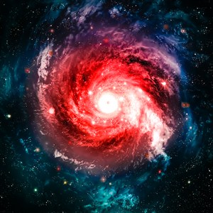 大红色旋涡银河系星系背景图片