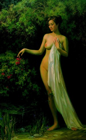 女性人體藝術油畫圖片