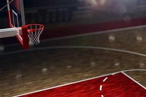 籃球場的玻璃籃板高清攝影圖片