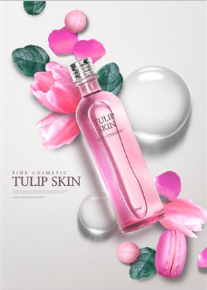  粉紅系化妝品廣告宣傳