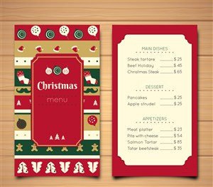 圣诞节菜单设计