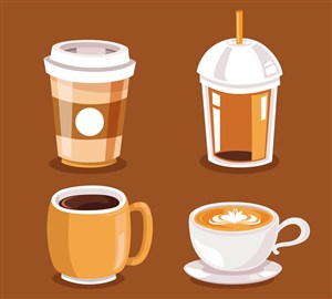 4款创意咖啡设计矢量素.ai