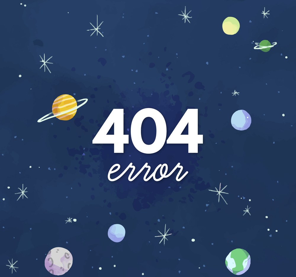 创意404错误页面太空星球矢量图.ai