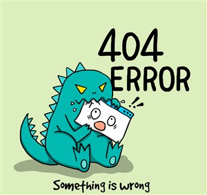 创意404页面发狂的恐龙矢量素材