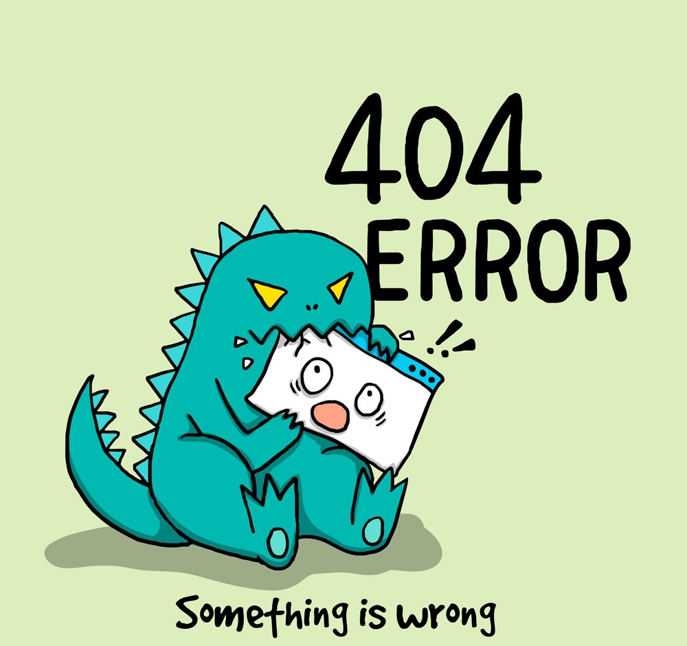 创意404页面发狂的恐龙矢量素材
