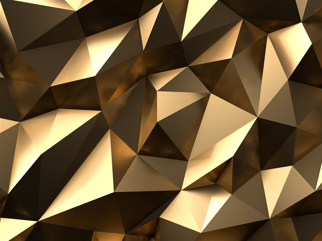 金色立体低多边形金属背景高清图片