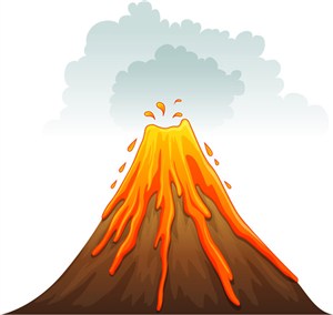 火山喷发插画矢量素材