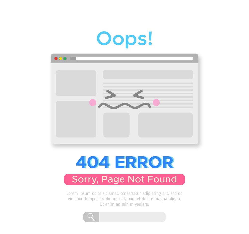 创意404错误哭泣的页面矢量素材