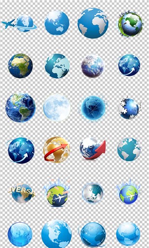 蓝色世界地球设计海报素材PNG