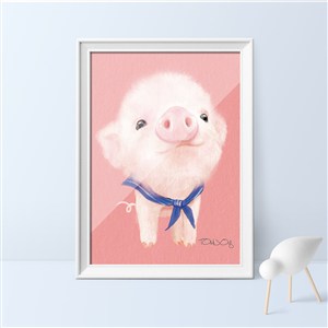 北欧风格卡通萌宠动物-小肥猪宝宝房装饰画