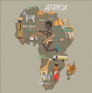 非洲旅游地图矢量下载