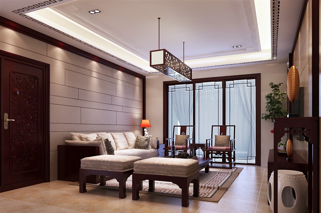 简约新中式客厅装修效果图充满中国浪漫的家居生活氛围