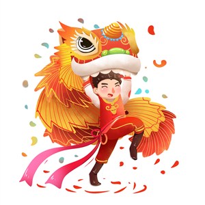 春节新年舞狮开业大吉喜庆