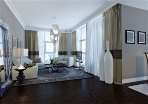 简欧客厅装修效果图创意灯饰与家具设计完美结合