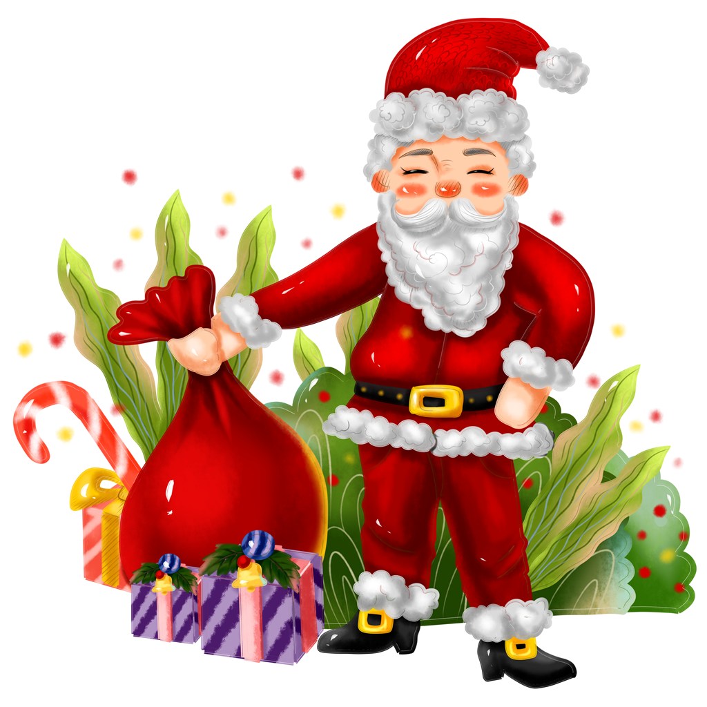 卡通圣诞老人送礼物扁平素材模板免费下载_psd格式_2000像素_编号32486872-千图