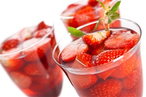 新鲜草莓饮品特写