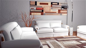 沙发墙客厅装修效果图白色色系朴素雅洁风格设计