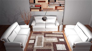 沙发墙客厅装修效果图大全正面实景图白色色系冰雪简单风格设计