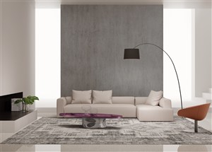现代客厅装修效果图轻松、愉悦的纯白色风格设计