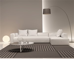 白色色感光明的客厅装修效果图朴实、纯洁的风格设计