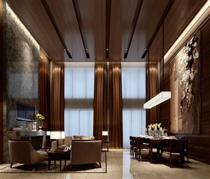 客厅装修效果图利用反光瓷砖显高大的风格设计