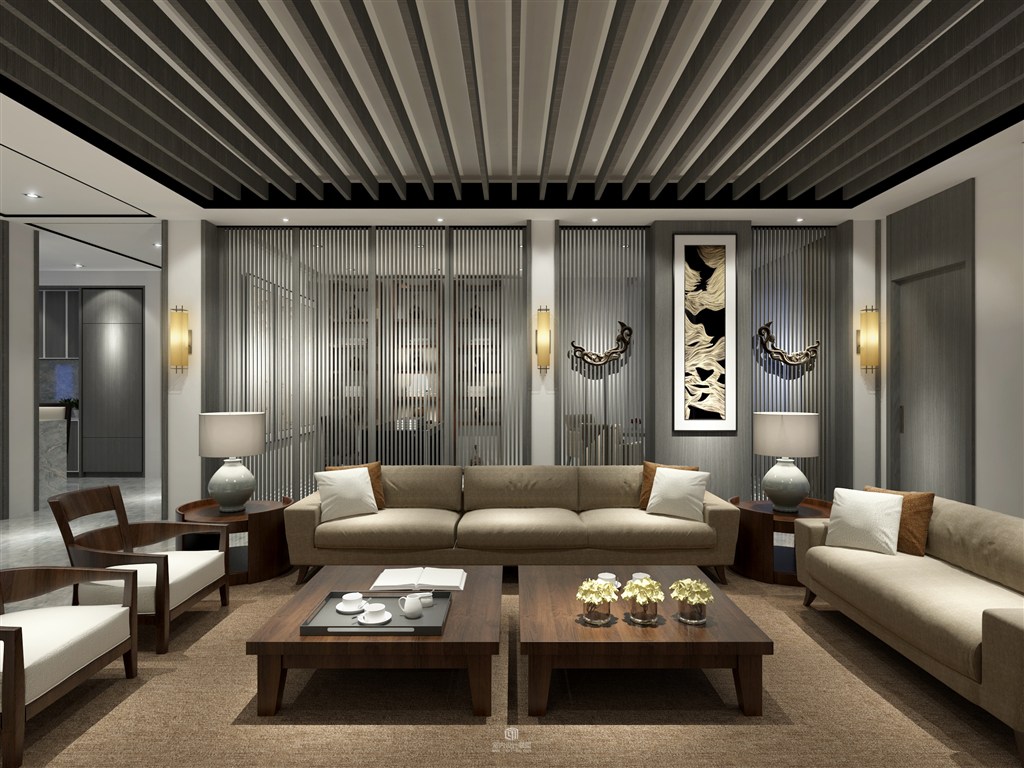 最顶级的新中式大客厅装修效果图设计