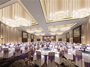 酒店餐厅宴会厅装修效果图一个具有强烈对比效果的角色立足于酒店之内的设计
