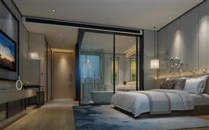 一款优雅舒适的酒店客房装修效果图设计