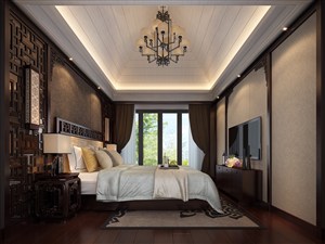 卧室装修效果图红色调古典与现代的完美融合设计