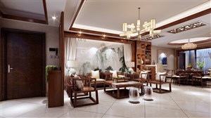 新中式客厅装修效果图一款艺术化的生活环境设计