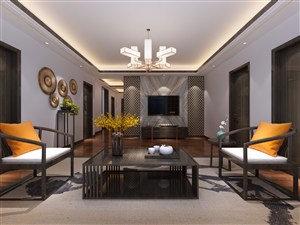 新中式客厅装修效果适合老人家居住的环境设计