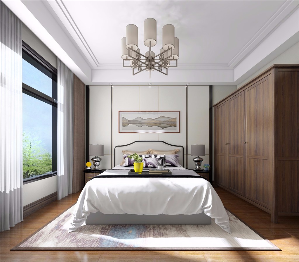 卧室装修效果图最简洁的大床是小户型卧室的最佳搭配设计