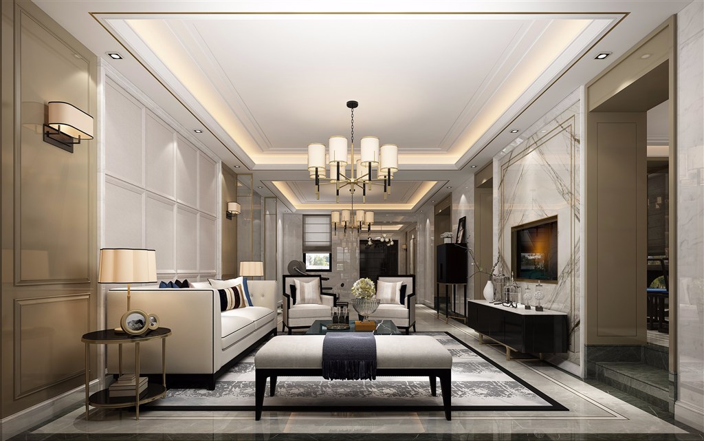 客厅装修效果图一款豪华富裕的风格设计