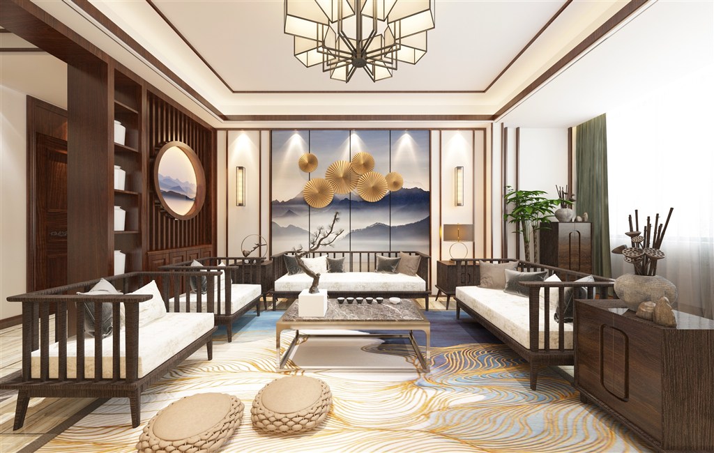 客厅装修效果图一款中式仿古文化的底蕴与精华的风格设计