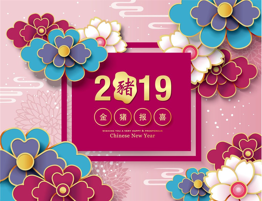 2019猪年传统中国元素新年春节插画图案引导页banner海报素材