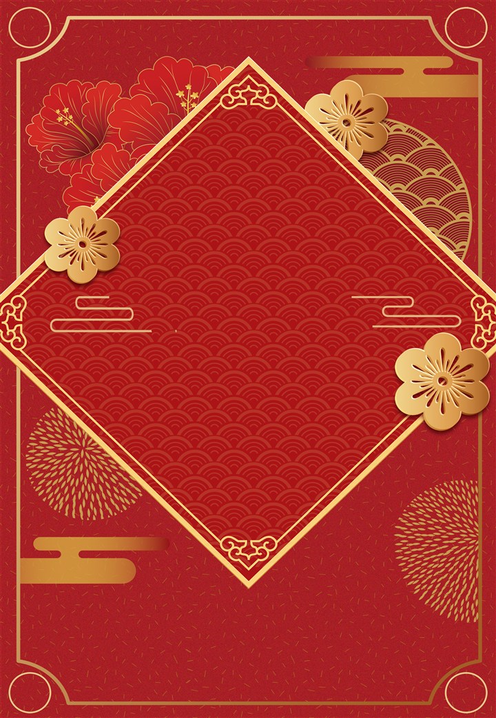 新年春节海报PSD高清素材 中国红喜庆素材 中国传统新年素材