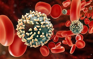 漂浮的红细胞和微生物高清图片
