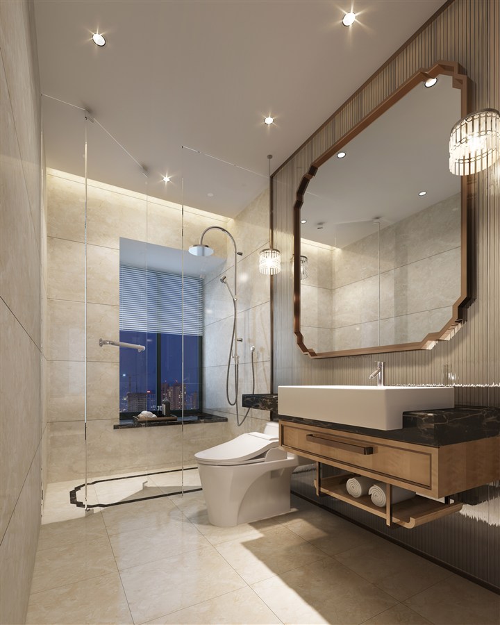 中式大方镜浴室装修效果图设计