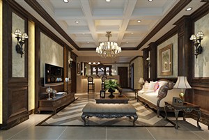 美式风格客厅装修效果图巴洛克的奢侈与贵气装饰设计