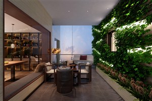 绿色植物装饰家庭休闲区装修效果图