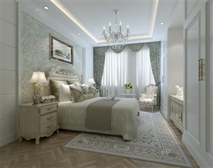 欧式风格卧室装修效果图淡雅清新装饰设计