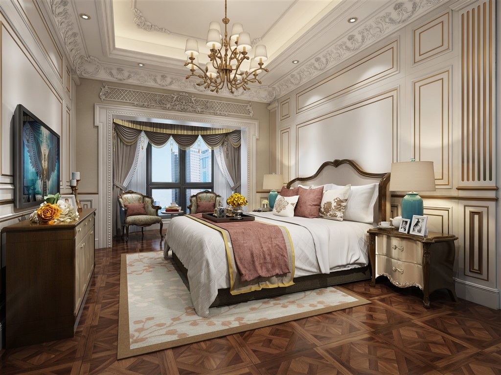 风格豪华富丽的卧室装修效果图