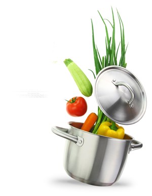 锅中的蔬菜素材图片