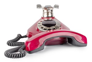 酒红色英式复古电话机高清图片