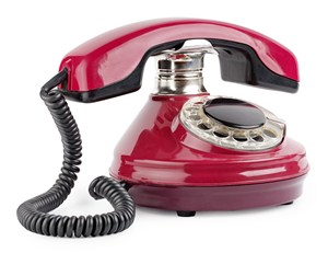 酒红色复古电话机高清图片