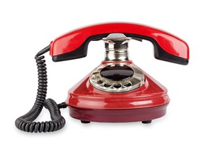 红色复古电话机高清图片